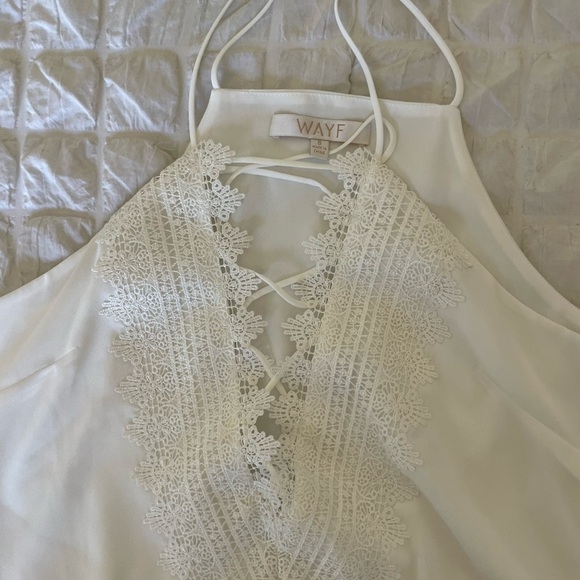 Wayf elegant White Lace-Up Women's Top - Picture 8 of 11
